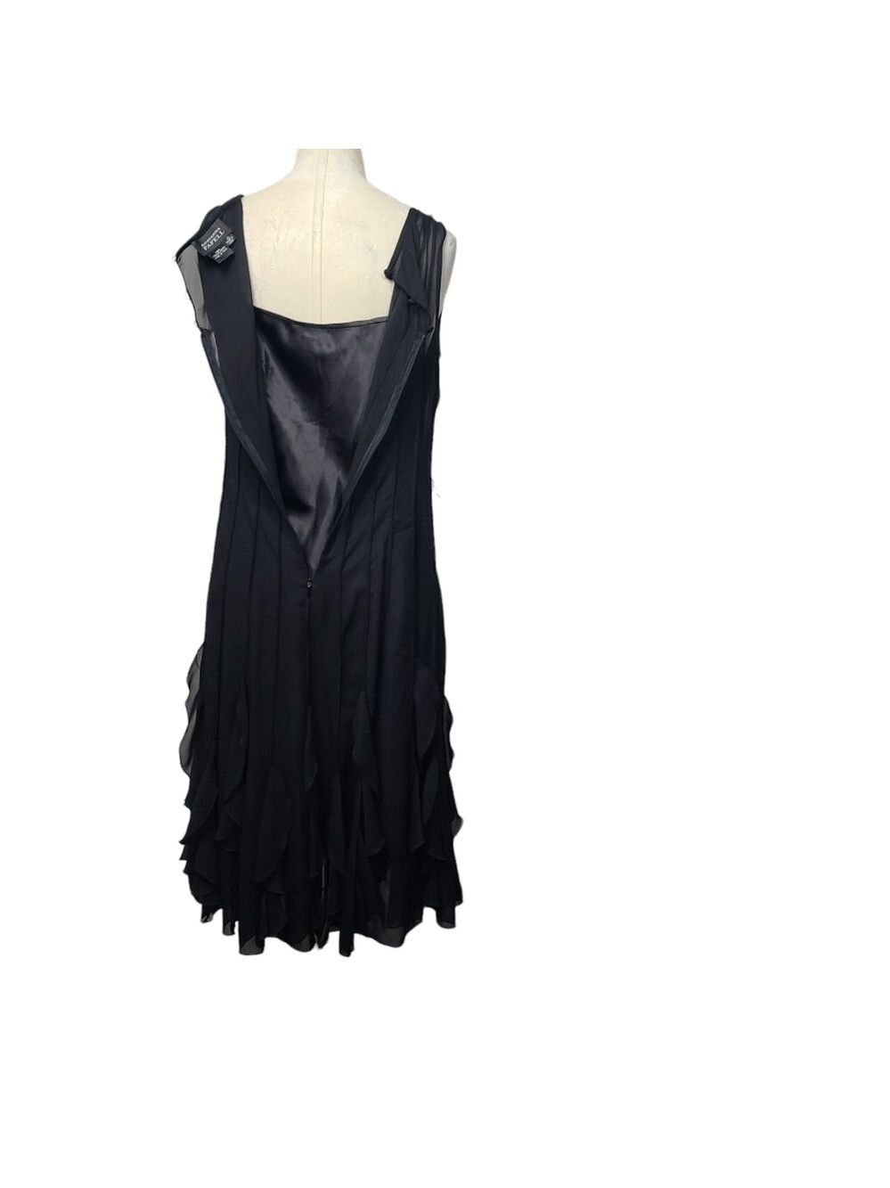 Adrianna Papell Ruffle Black Sleeveless Dress 10 - Picture 8 of 10